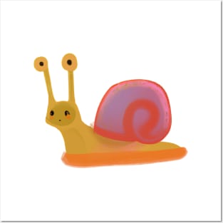 Cute Snail Drawing Posters and Art